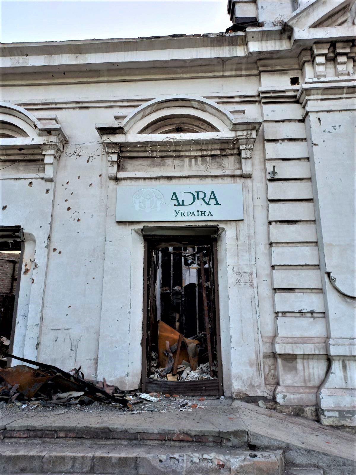 ADRA office in Mariupol, Ukraine ruined