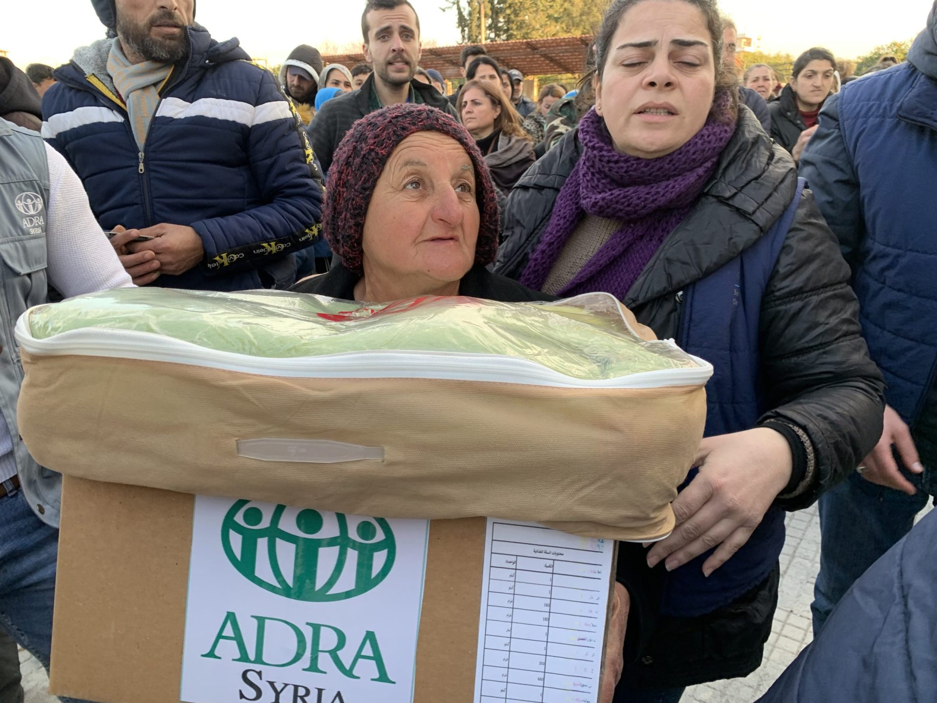 ADRA handing out food packs in Syria following the earthquake