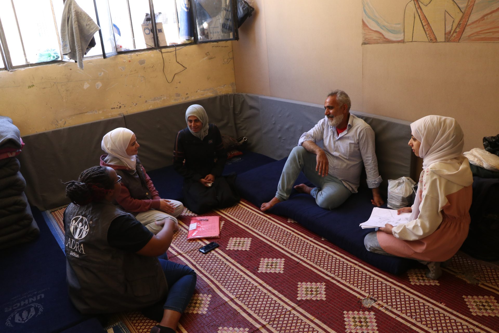 A family receiving support from ADRA after the earthquakes in Syria