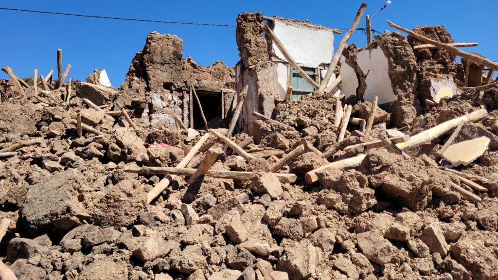 Destroyed village in the Atlas Mountains.