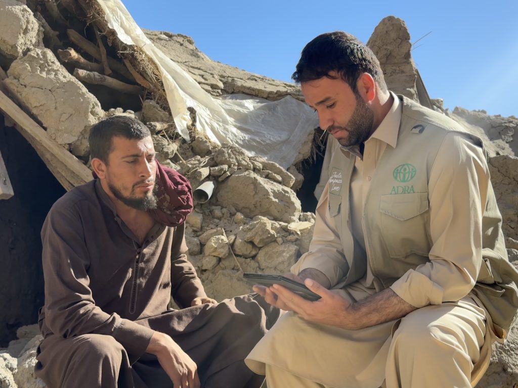 ADRA Afghanistan assessing the needs of earthquake survivors.