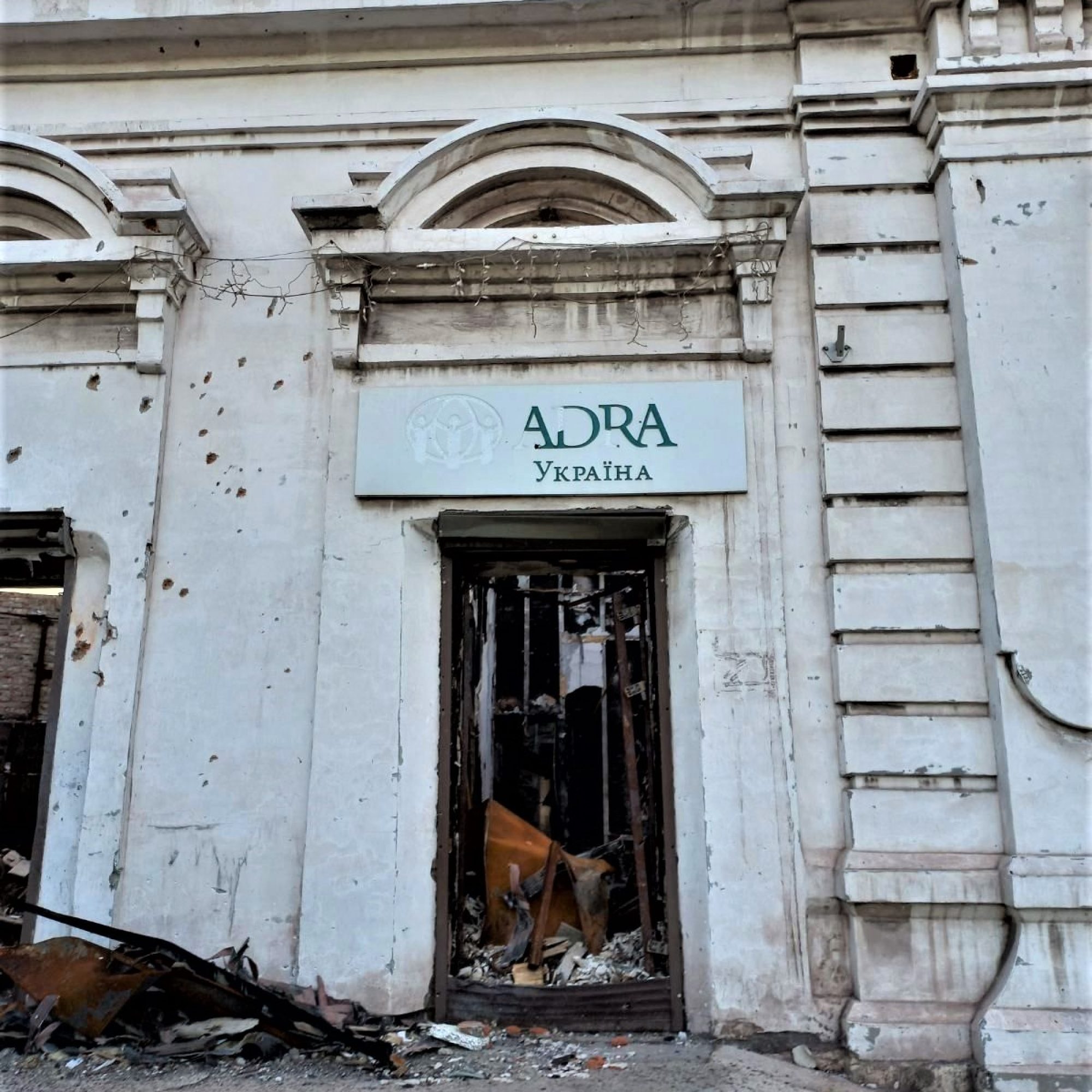 ADRA office in Mariupol, Ukraine ruined